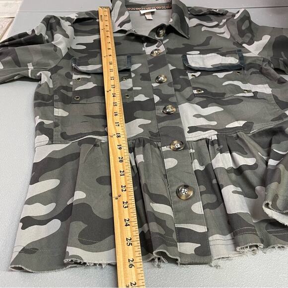 Knox Rose camo peplum button down lightweight jacket size Large - Picture 12 of 12